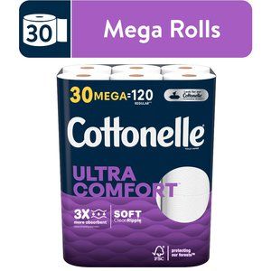 Cottonelle Ultra Comfort Toilet Paper, 30 Mega Rolls, 268 Sheets per Roll (8,040